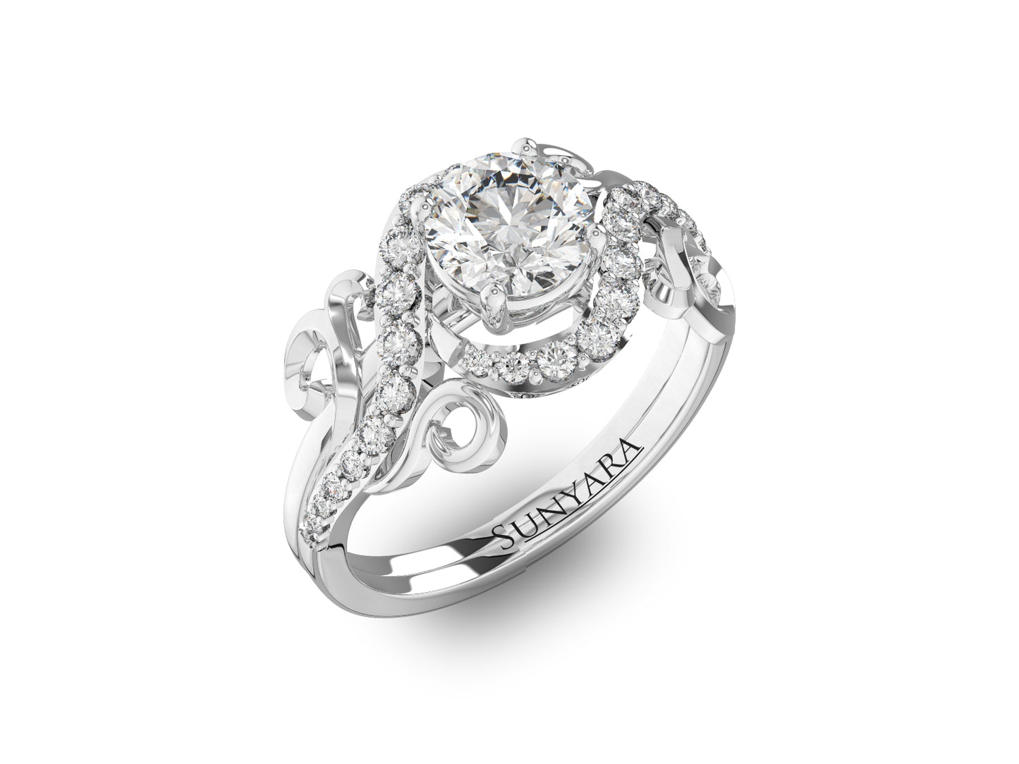 Round Brilliant Halo Engagement Ring