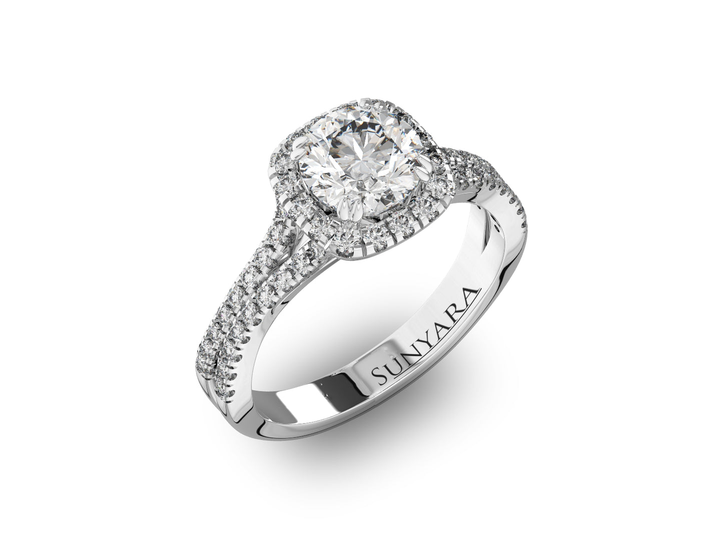 004 - Halo Round Brilliant Engagement Ring