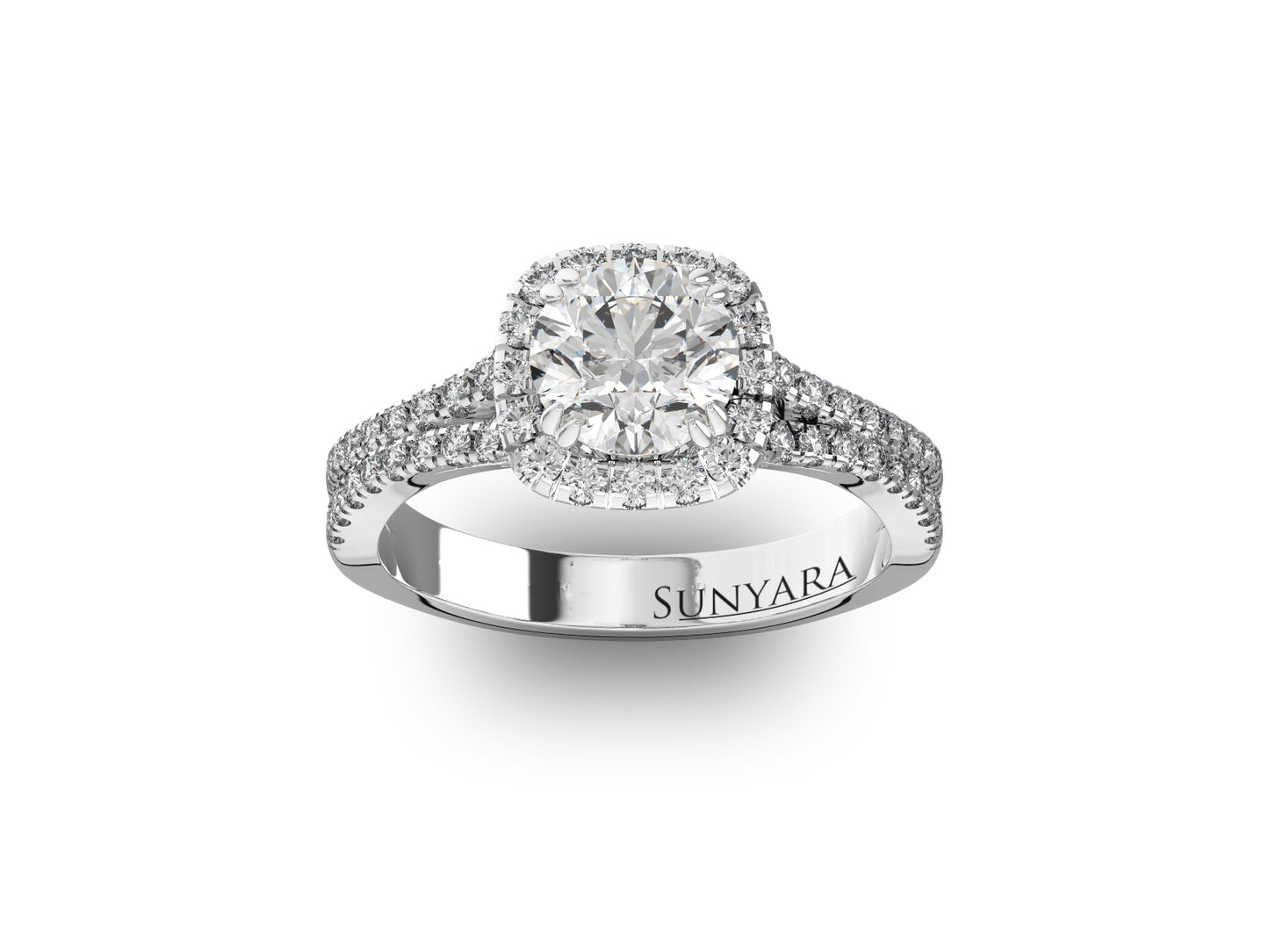 004 - Halo Round Brilliant Engagement Ring