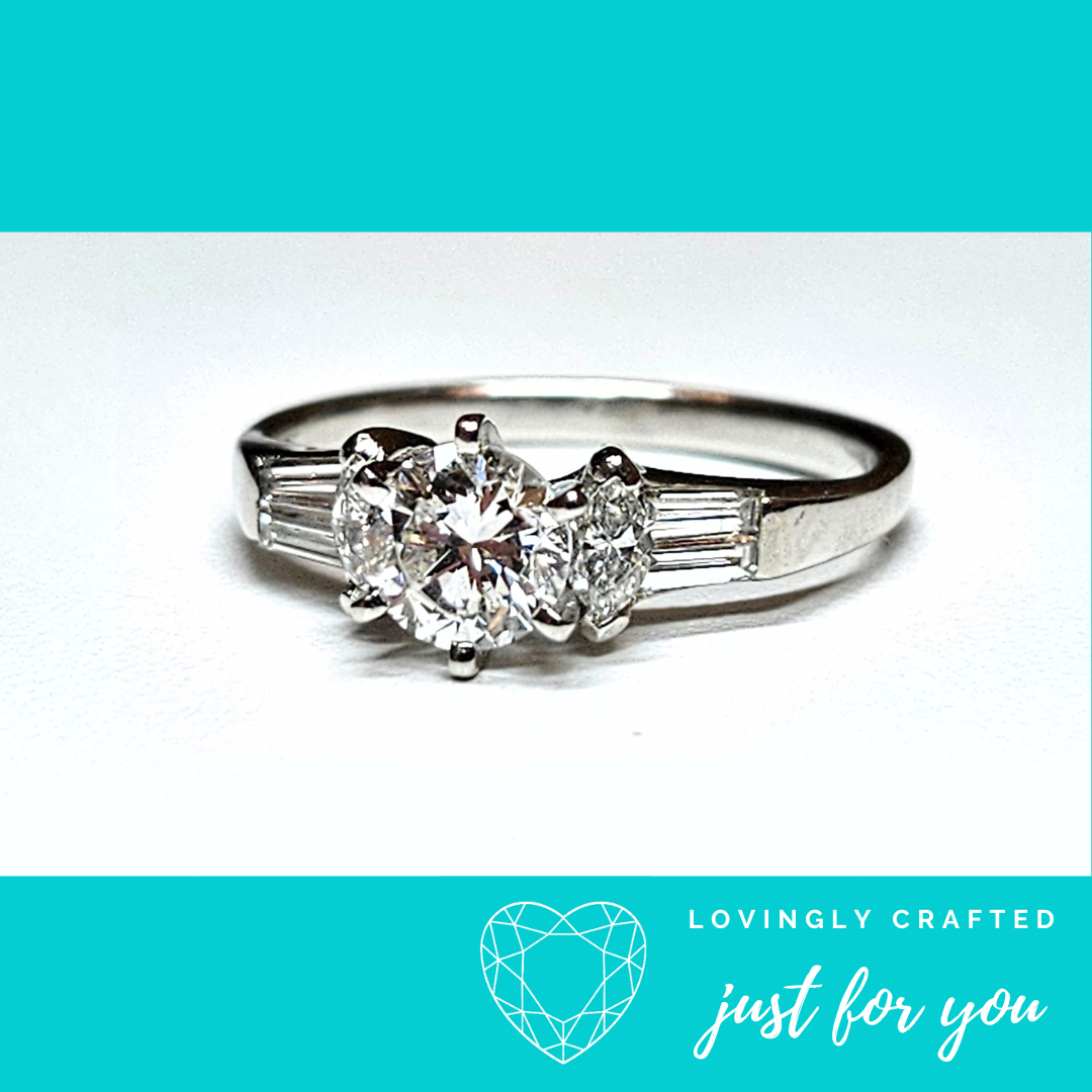 Sunyara 1.65ct Round Brilliant Trilogy Diamond Ring