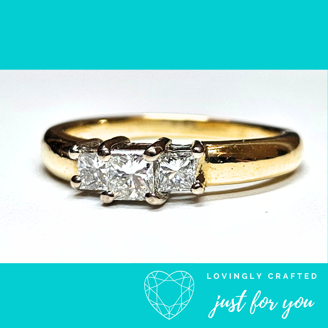 Sunyara 0.79ct 18k Trilogy Diamond Ring