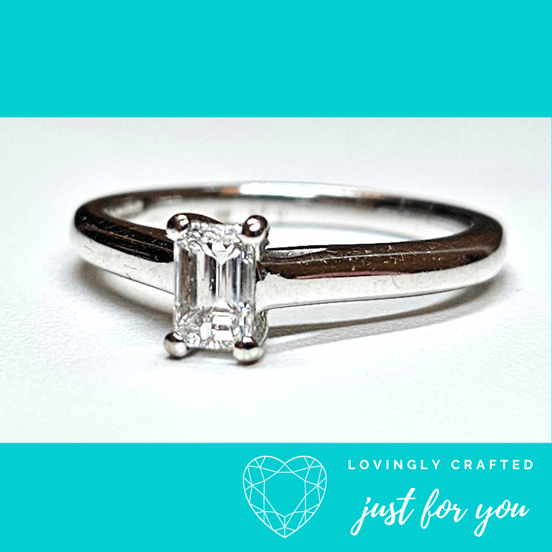 Sunyara 0.25ct Emerald cut Diamond Ring